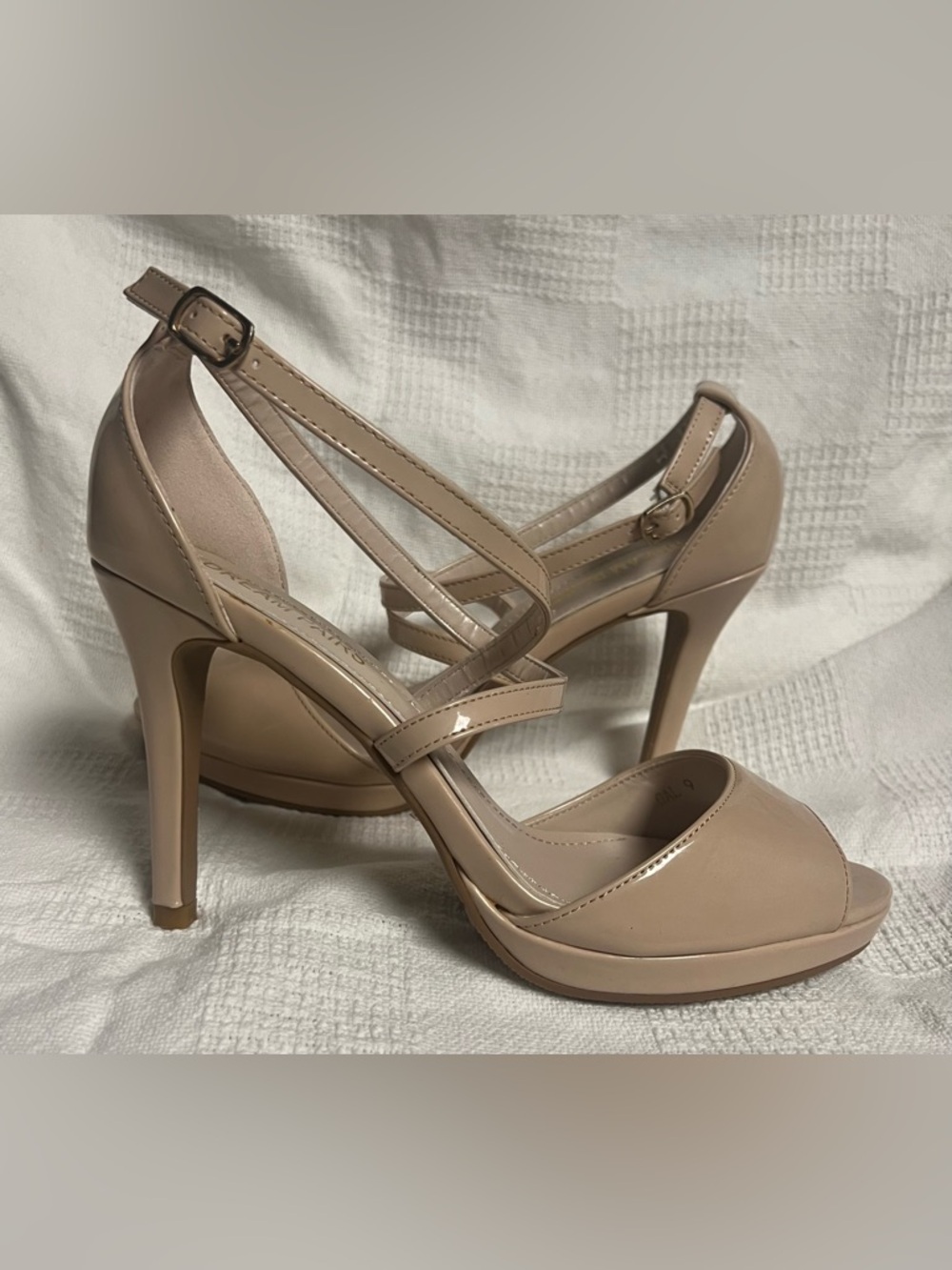 Dream Pairs Peep-Toe Patent Strappy Platform Stiletto Heels